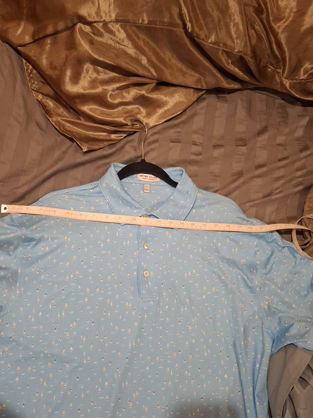 Peter Millar Light Blue Short-Sleeve Polo with Micro Pattern - Picture 9 of 16